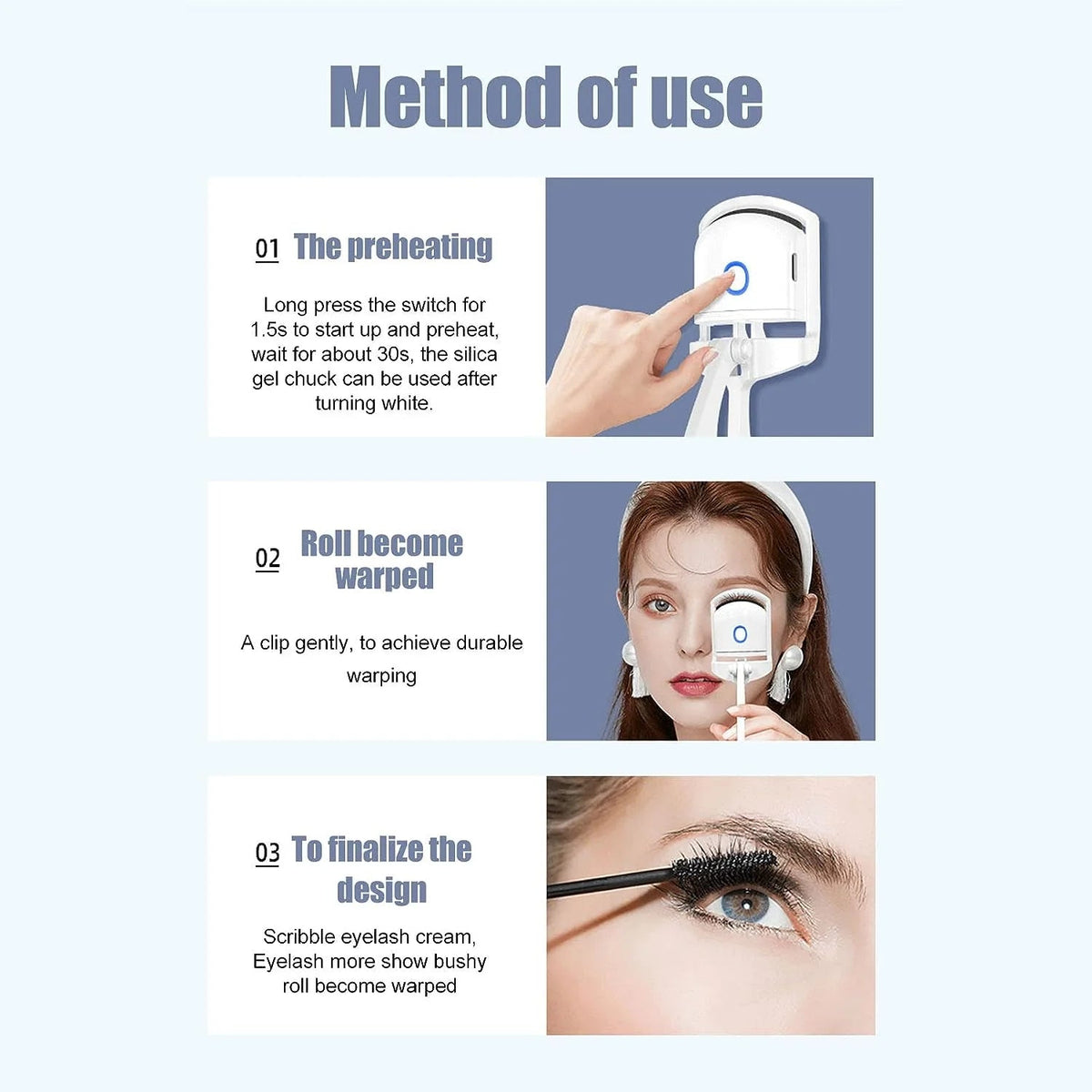 Heated Eyelash Curler – Long-Lasting Curl Without Pinching