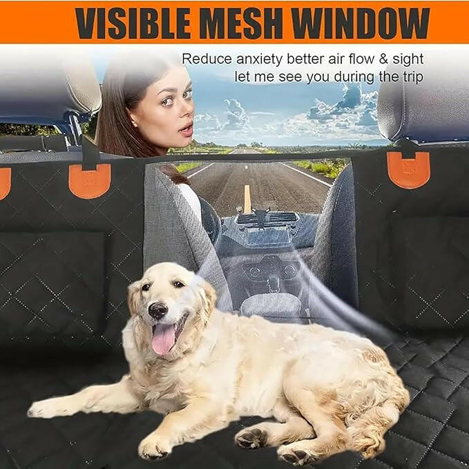 Hard-Bottom Dog Car Seat Cover – Back Seat Extender & Protector