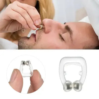 Nasal clip close-up on fingers in use