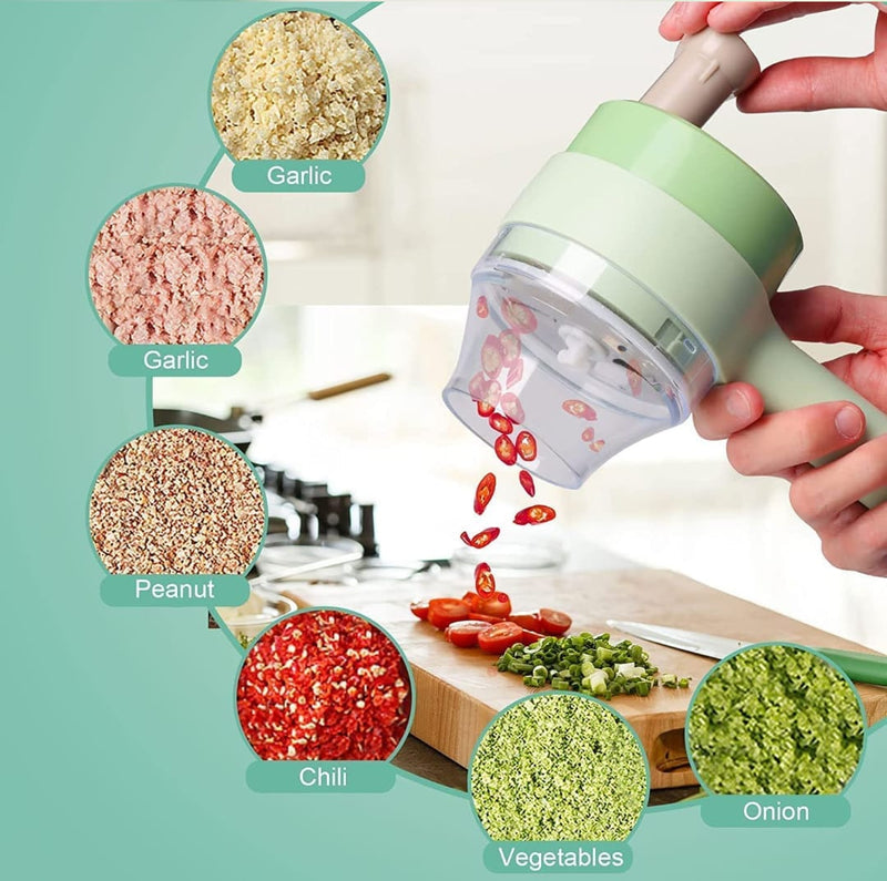 Vegetable cutter chopping garlic chili onion