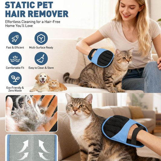Reusable Pet Hair Remover Glove – Grooming & De-Shedding Mitt