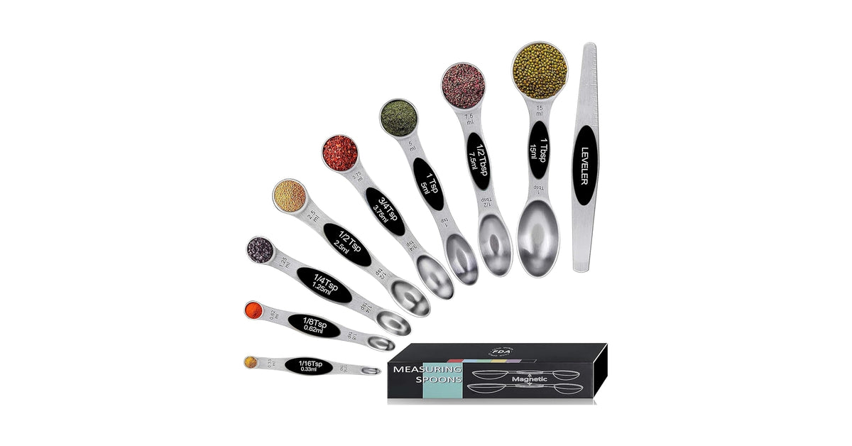 Magnetic Measuring Spoons – Stackable Stainless Steel Set