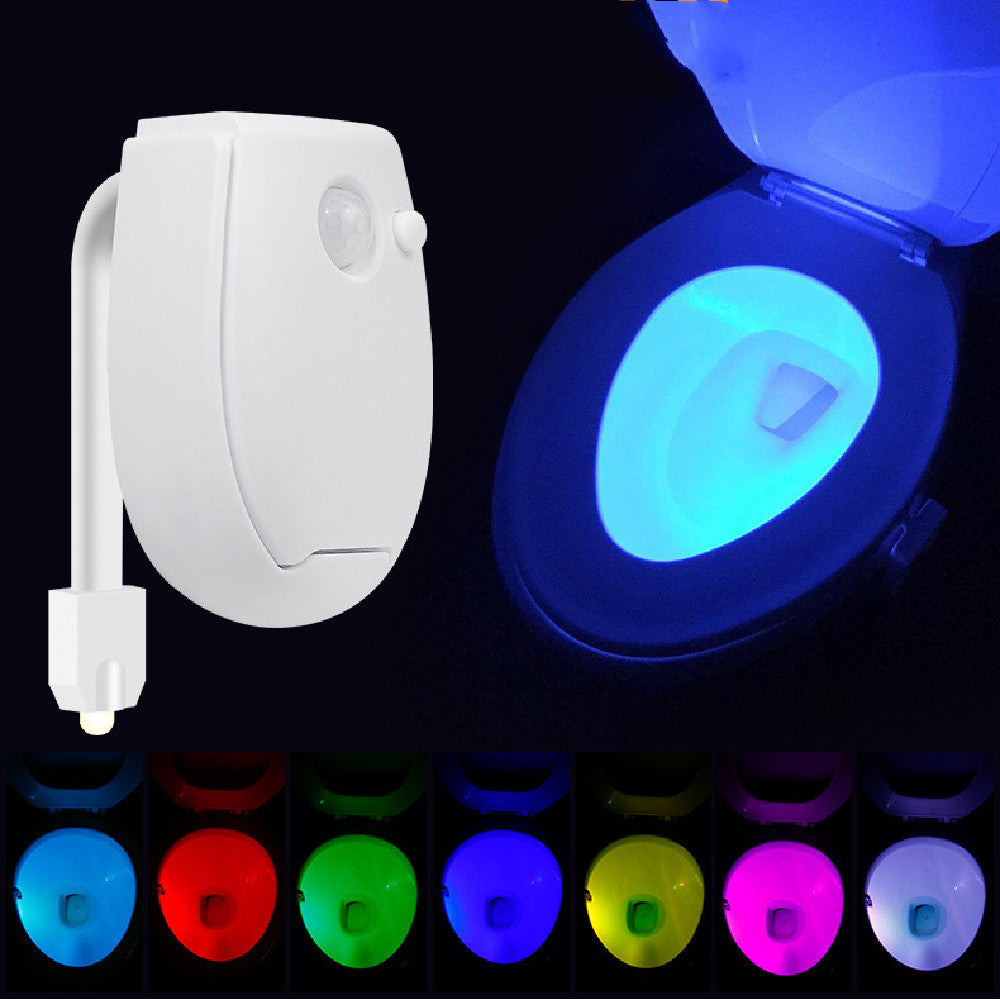Motion Sensor Toilet Night Light – 8-Color LED Bowl Light