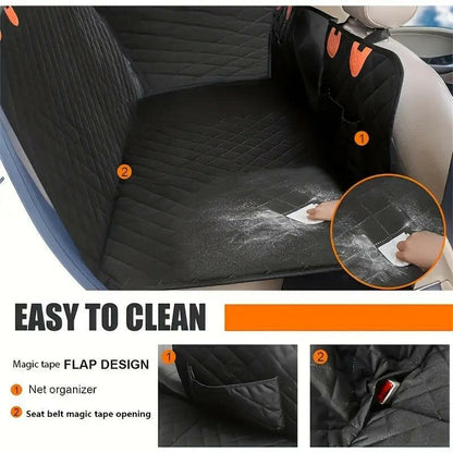Hard-Bottom Dog Car Seat Cover – Back Seat Extender & Protector