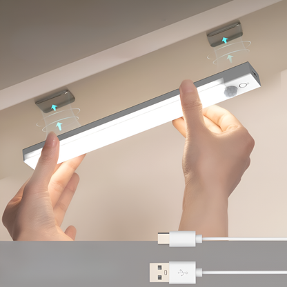 Magnetic mount install graphic, white LED bar light