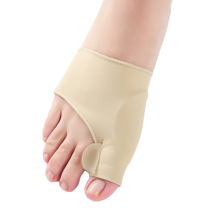 Bunion corrector sleeve with gel separator on foot