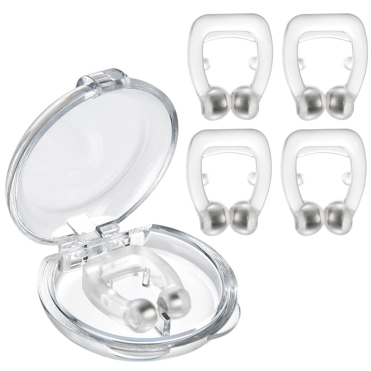 4-pack magnetic nasal clips with storage case