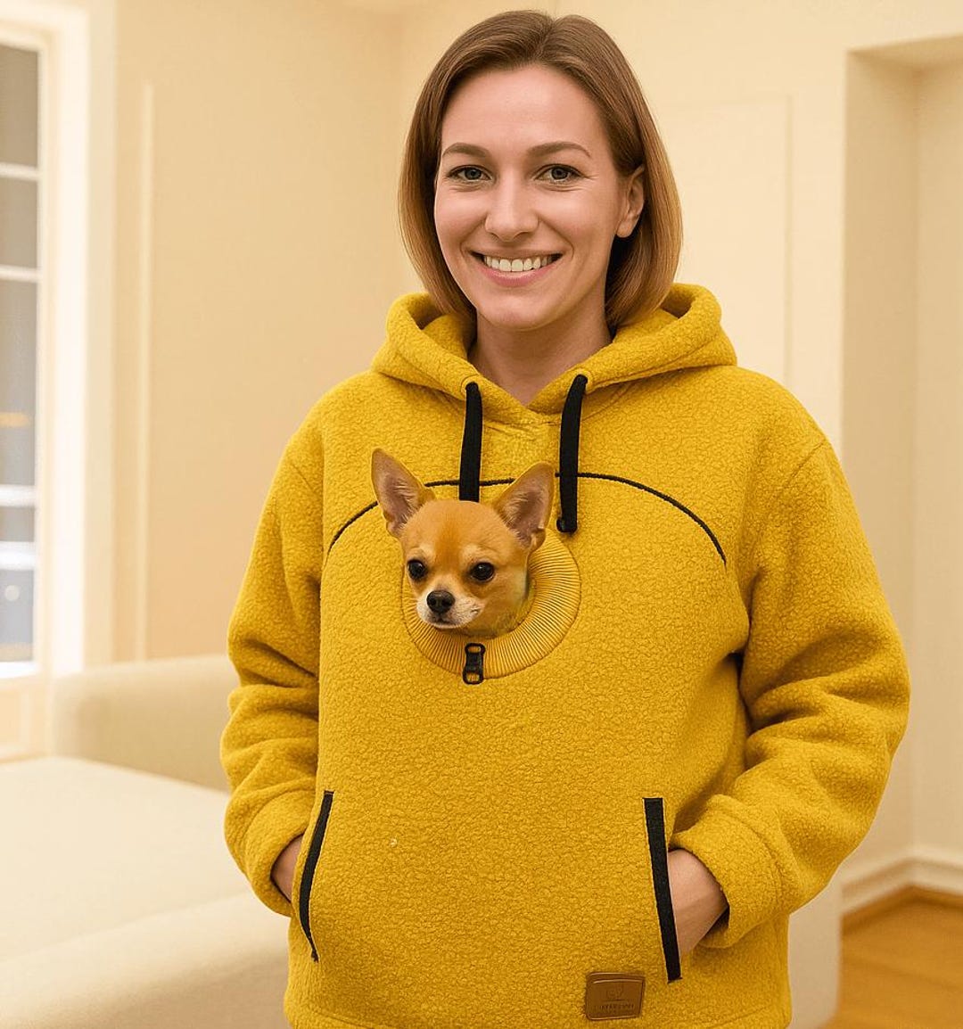 Dog Carrier Hoodie – Cozy Pet Pouch Sweatshirt for Small Dogs & Cats